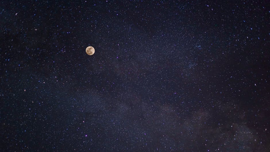 Milky Way and stars over a calm night sky